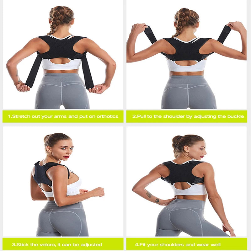 Enhance Your Posture with Our Adjustable Back Brace - Ultimate Shoulder Support for Humpback Prevention and Back Health